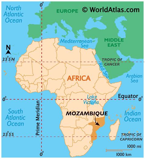 south africa mozambique map.